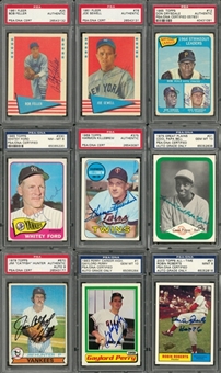 1961-2003 Hall of Famers Single Signed Cards Collection (9 Different) – All PSA/DNA Authenticated